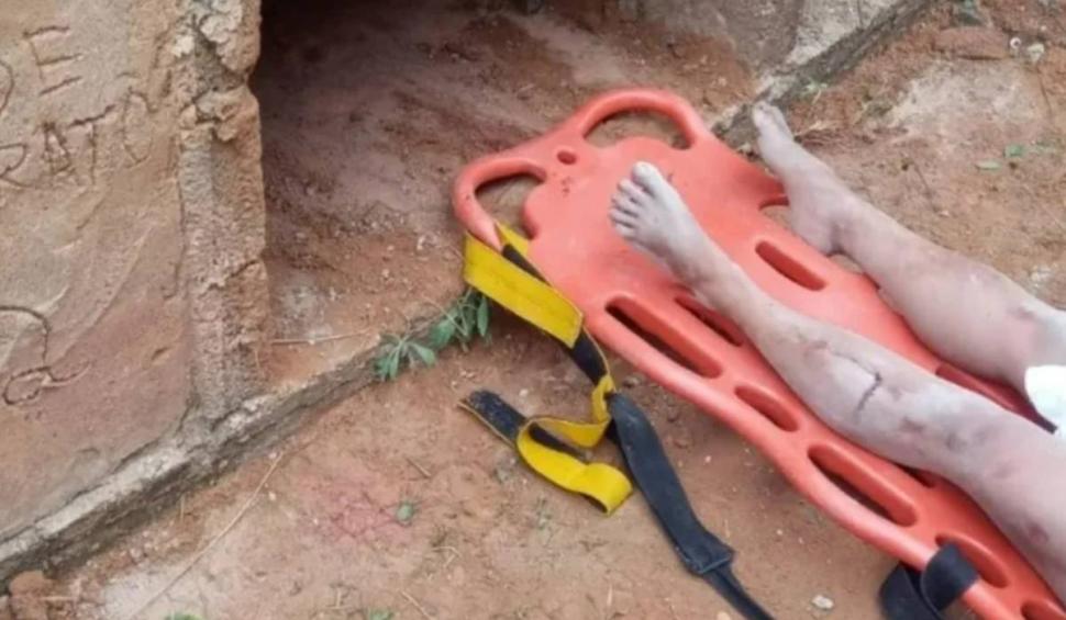 O femeie îngropată de vie a fost salvată de poliţişti. Strigătele disperate au fost auzite într-un cimitir din Brazilia 826497