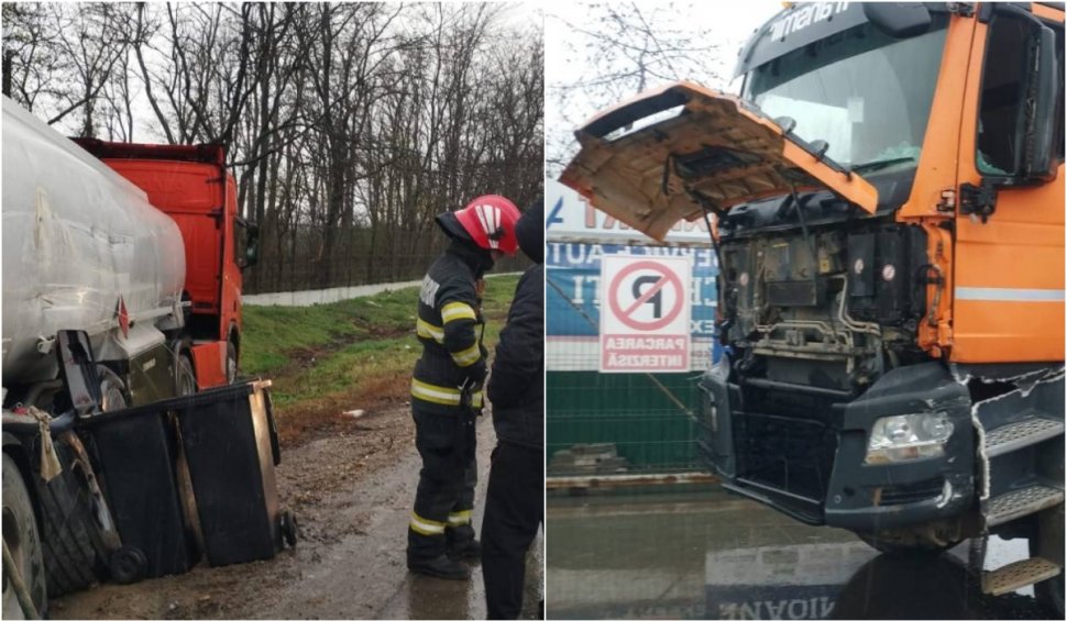 Accident auto între o autocisternă cu 23 tone de motorină şi un camion, în Bârlad