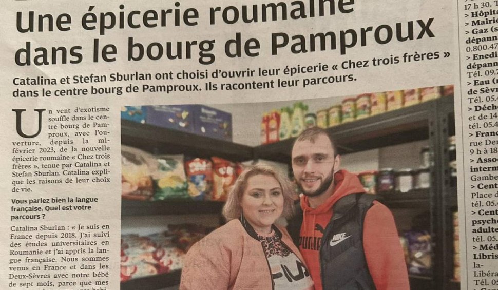 "Oamenii din jurul nostru ne-au încurajat" | Povestea unei familii de români care şi-a deschis un magazin în Franţa. Cârnaţii, varza murată şi palincă sunt în topul vânzărilor