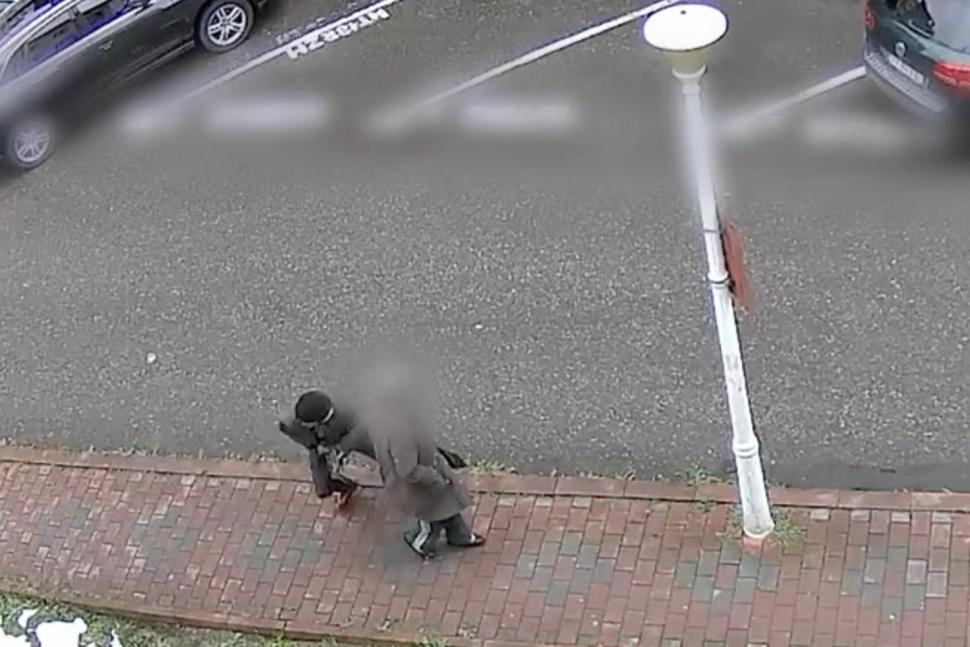 Bătrână trântită la pământ de un tânăr pentru bani. Jaful a fost surprins de camerele de supraveghere 827606