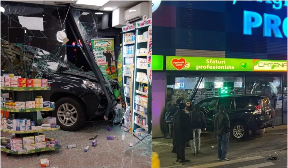 O femeie din Bucureşti a intrat cu mașina într-o farmacie