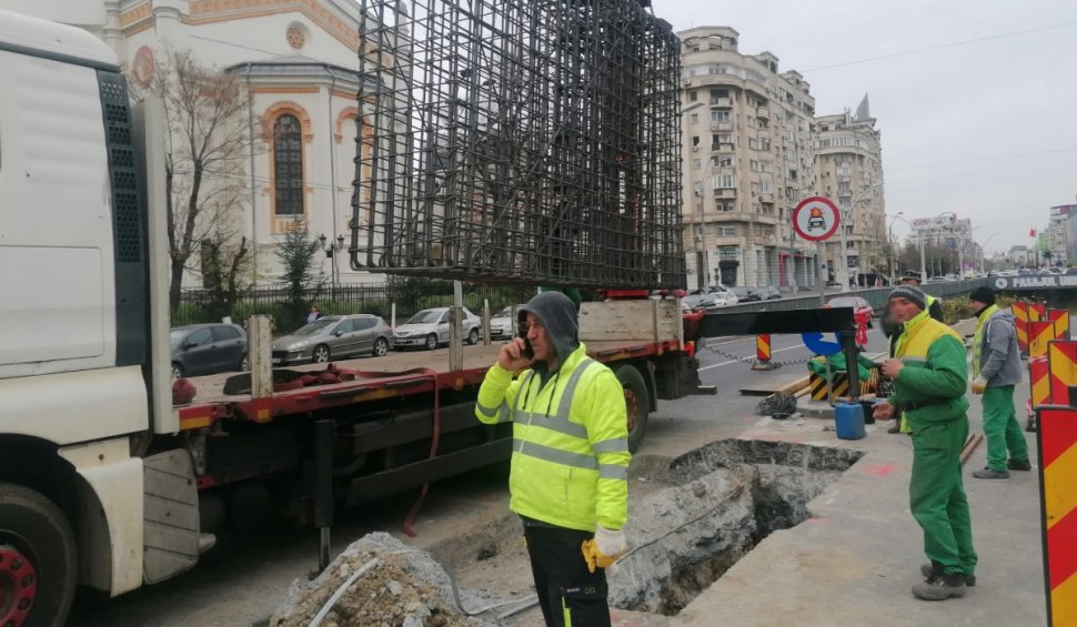 Așa arată fundațiile noilor porți de gabarit de la Pasajul Unirii din București