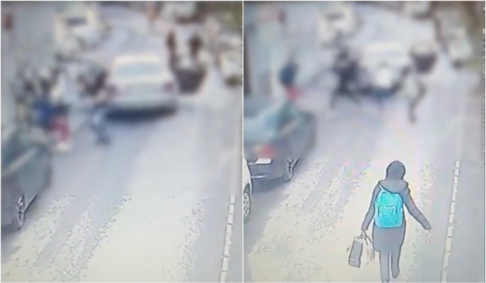 Doi tineri, bătuți pe o stradă din București după o urmărire în trafic. Suspecții sunt cercetați şi pentru alte acte de violență