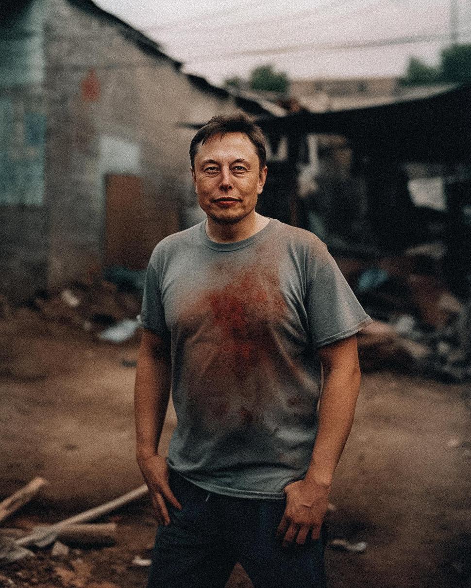 Miliardarii lumii, transformați în vagabonzi de un artist din India, cu ajutorul inteligenței artificiale 828206