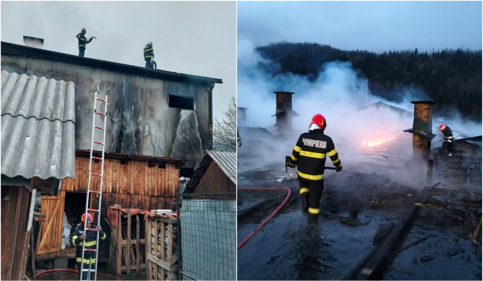 Incendiu devastator în Câmpeni, Alba. Brutărie, magazin și două garaje, distruse