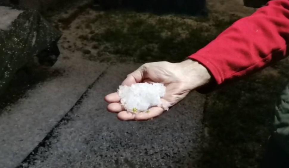 "Prunii și merii au plâns cu lacrimi de flori": Un potop cu grindină s-a abăut în Vinerea Mare, peste livezile și casele din Caraș-Severin 828810