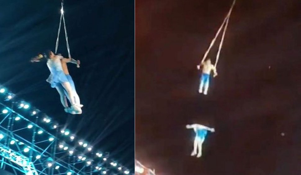 O artistă de circ s-a zdrobit de sol sub ochii soțului ei, în timpul unui spectacol acrobatic neautorizat petrecut în China