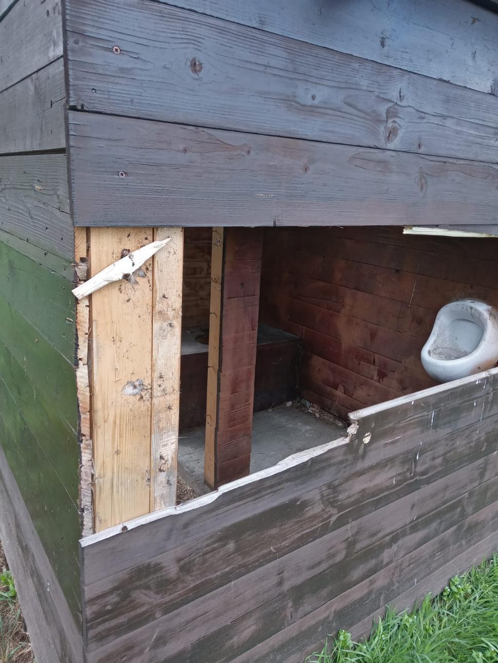 Au făcut grătar cu lemne rupte dintr-un WC public, în Copşa Mică, în prima zi de Paşte 829340