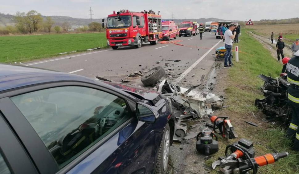 Accident teribil cu patru mașini pe DN1, în Brașov. Șapte persoane au fost rănite 829784