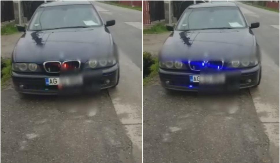 Un șofer și-a transformat BMW-ul în mașină de poliție. "L-a tunat" cu girofaruri și sirenă. Cum au reacționat forțele de ordine 830660