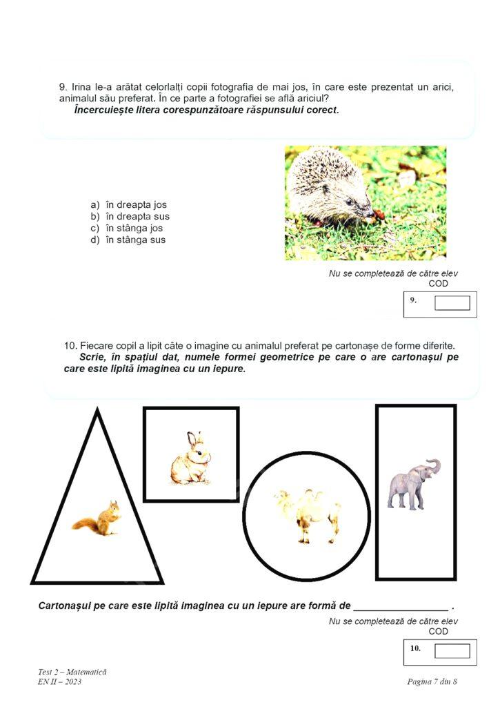 Subiectele la matematică pentru Evaluare Naţională 2023, clasa a II-a, au fost publicate 833290