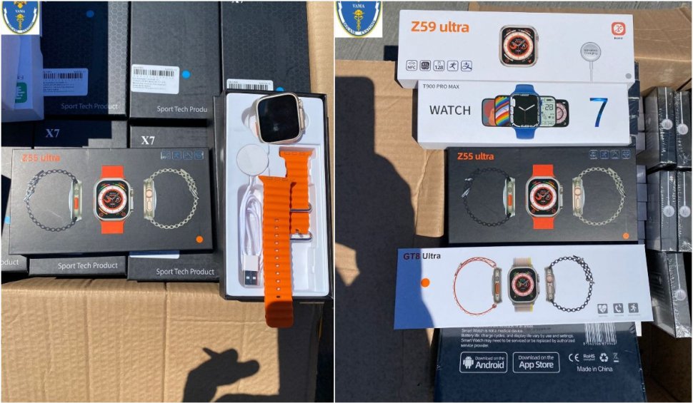 Sute de ceasuri inteligente contrafăcute, în valoare de 1,3 milioane de lei, au fost confiscate în Portul Constanța