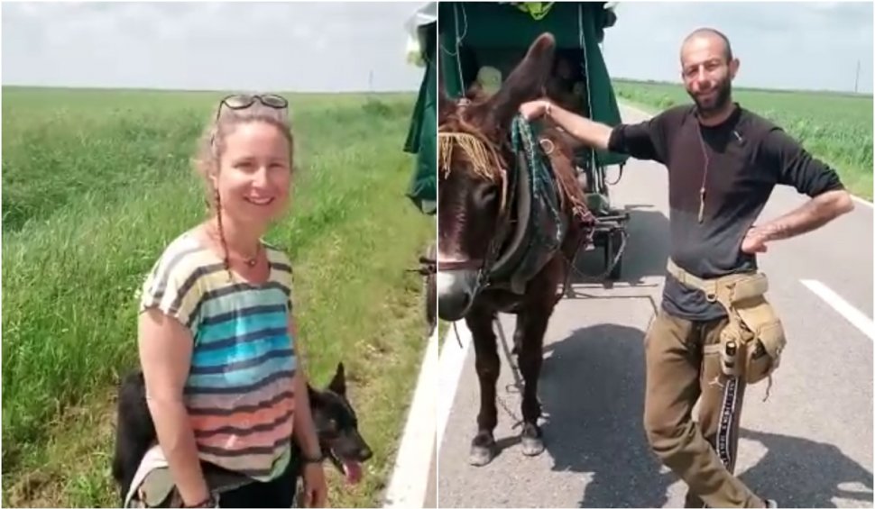 O familie din Franţa a ajuns în România cu o căruţă trasă de măgar, după doi ani de la începutul unei călătorii către Palestina