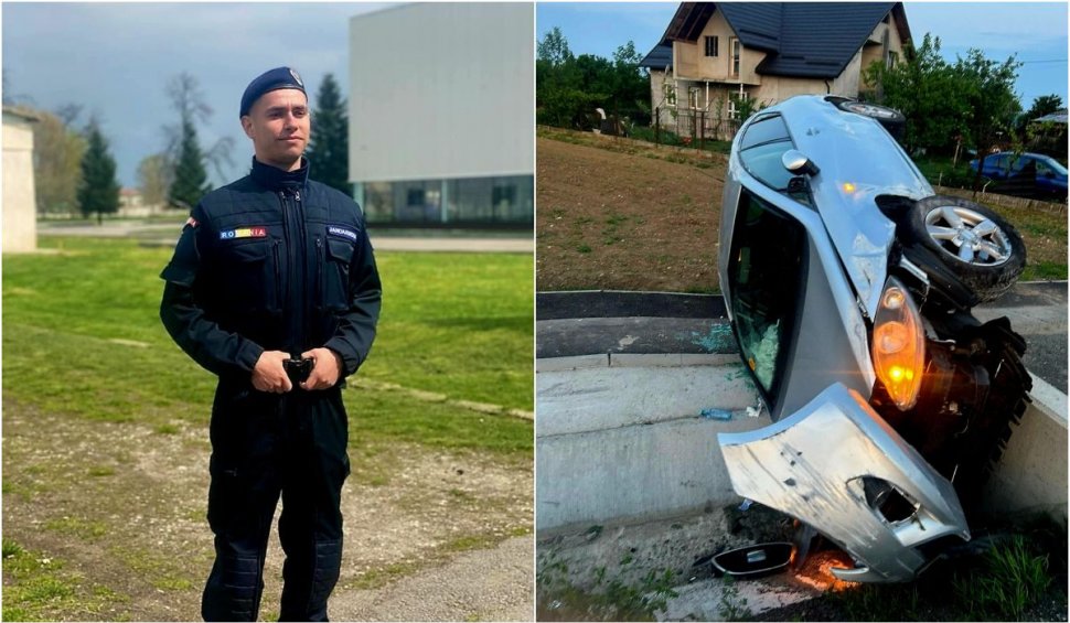 Tânăr jandarm, înger păzitor pentru victimele unui accident în Dâmboviţa: "Totul s-a petrecut într-o secundă"