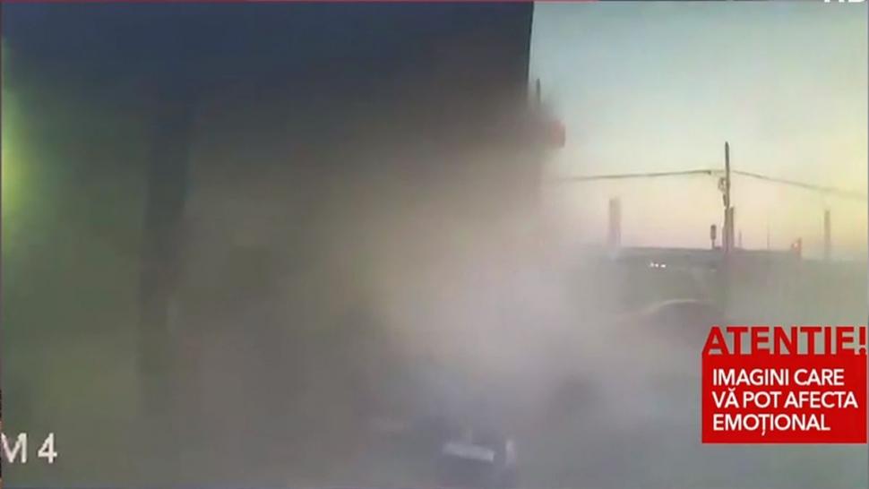 Momentul exploziei din staţia de alimentare cu gaz din Pantelimon, unde un bărbat a murit pe loc 835586