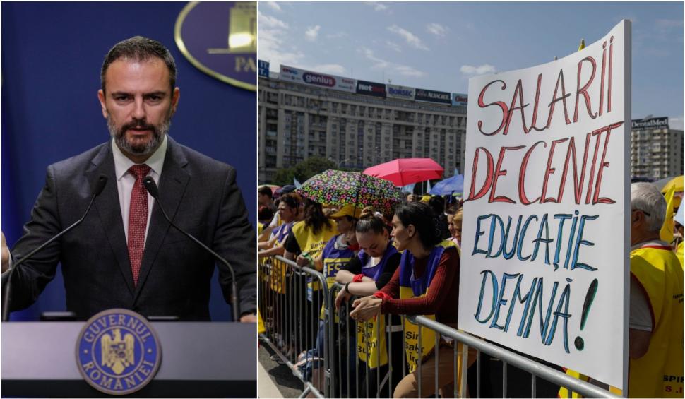 Mii de profesori protestează în fața Guvernului. Dan Cărbunaru: ”Urmează să fie acordate prime”