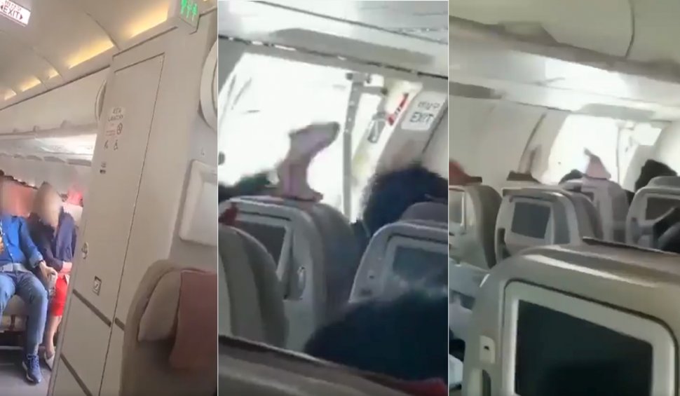 "Păreau să leșine unul câte unul!" | Un pasager a deschis uşa pentru ieșirea de urgenţă a unui avion, în timpul zborului