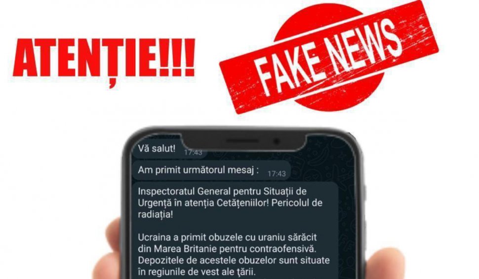 Avertisment IGSU de Fake News: ”Atenție! Acest mesaj NU ne aparține”