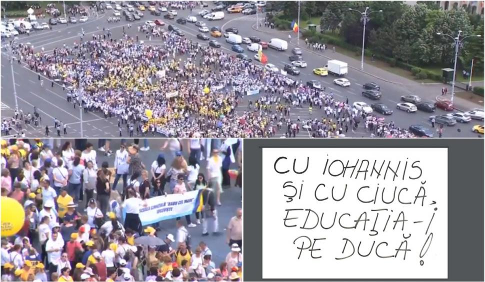 20.000 de profesori, la cel mai mare protest din ultimii ani, în Bucureşti | Iohannis, discuţii cu o delegaţie a  protestatarilor la Palatul Cotroceni 837062