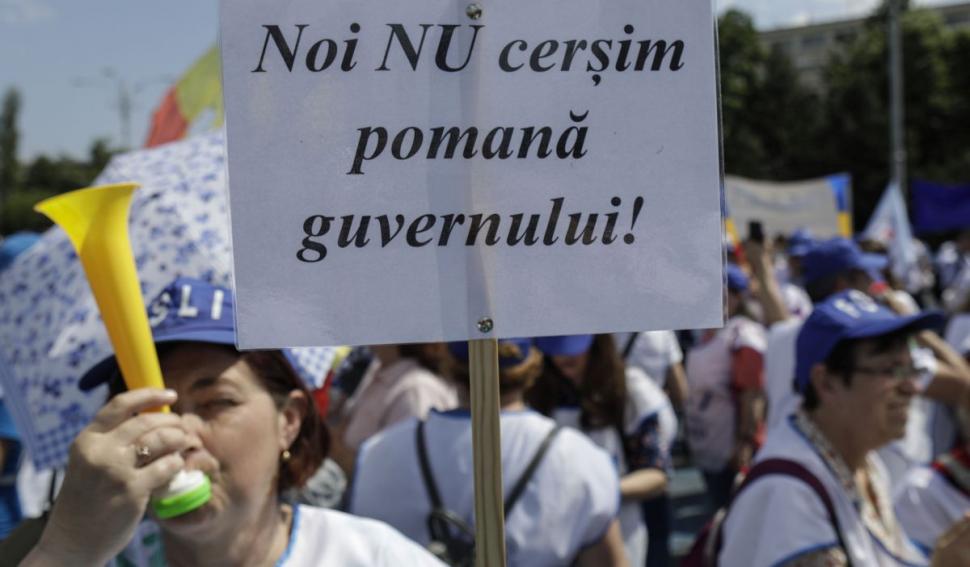 Protestul profesorilor, raiul vânzătorilor ambulanţi. Cu cât s-a vândut o vuvuzea azi, în Piaţa Victoriei 837202