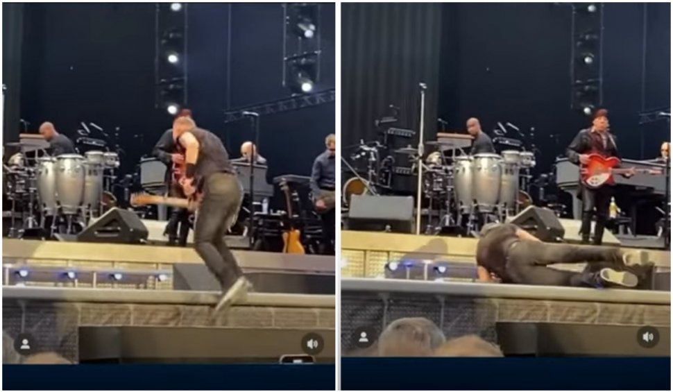 Imagini virale cu Bruce Springsteen când a căzut pe scenă în timpul unui concert la Amsterdam