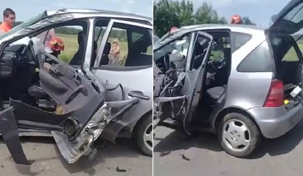 Accident mortal în Galați! O șoferiță a murit după ce a intrat cu mașina într-un stâlp. Femeia era însoțită de fiica ei