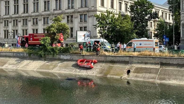 Un şofer beat a căzut cu maşina în Dâmboviţa, pe Splaiul Independenţei 840754