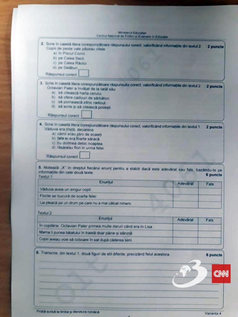 Subiectele la limba română pentru Evaluare Naţională 2023, clasa a VIII-a, au fost publicate 841124