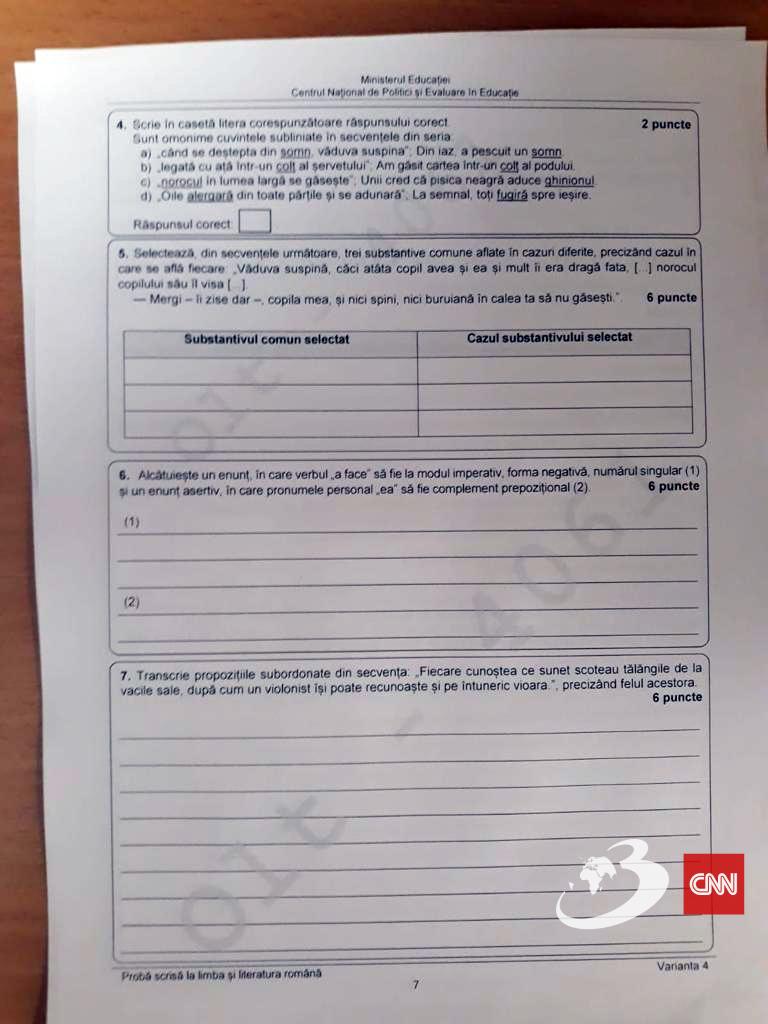 Subiectele la limba română pentru Evaluare Naţională 2023, clasa a VIII-a, au fost publicate 841125