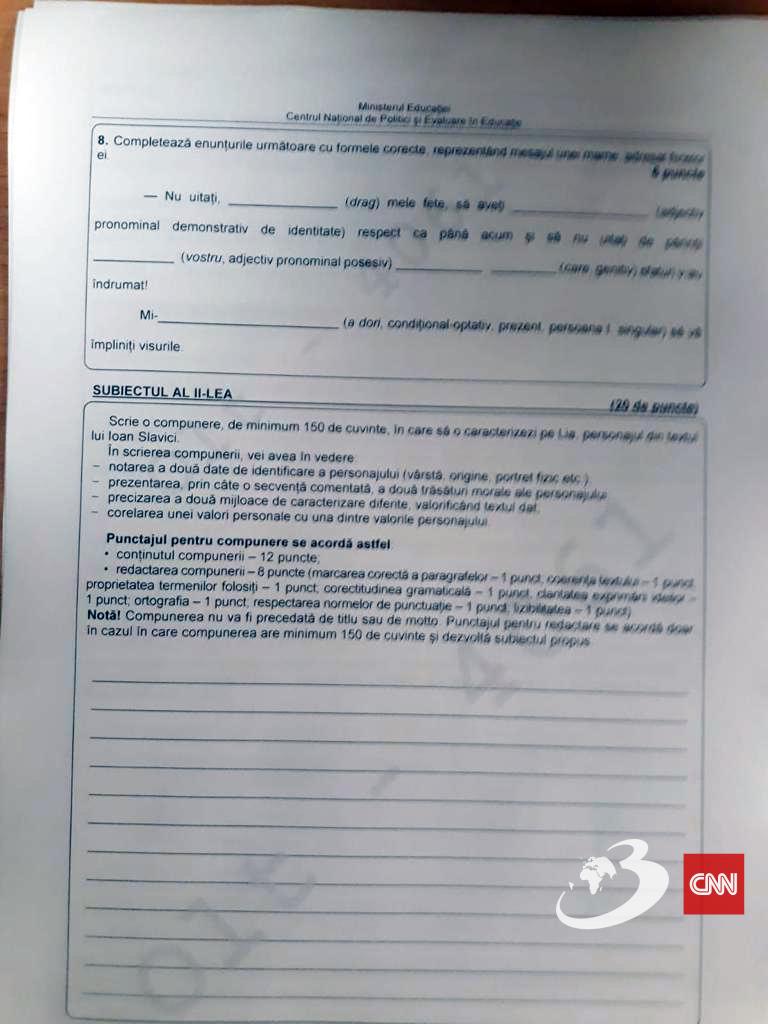 Subiectele la limba română pentru Evaluare Naţională 2023, clasa a VIII-a, au fost publicate 841128