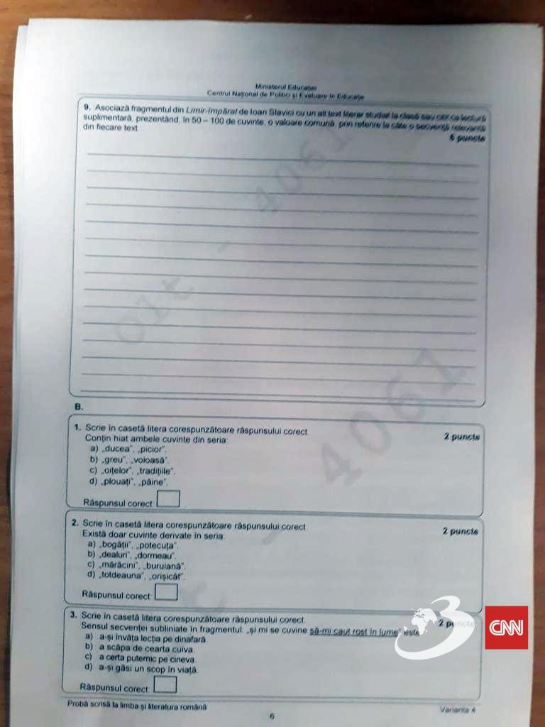 Subiectele la limba română pentru Evaluare Naţională 2023, clasa a VIII-a, au fost publicate 841129