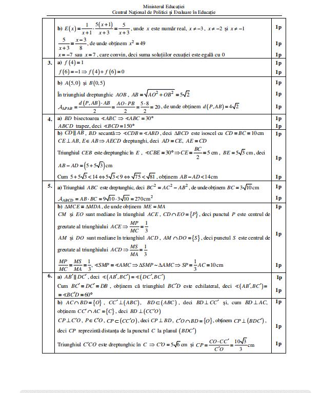Baremul de corectare pentru proba de Matematică de la Evaluarea Națională 2023, publicat oficial 841734