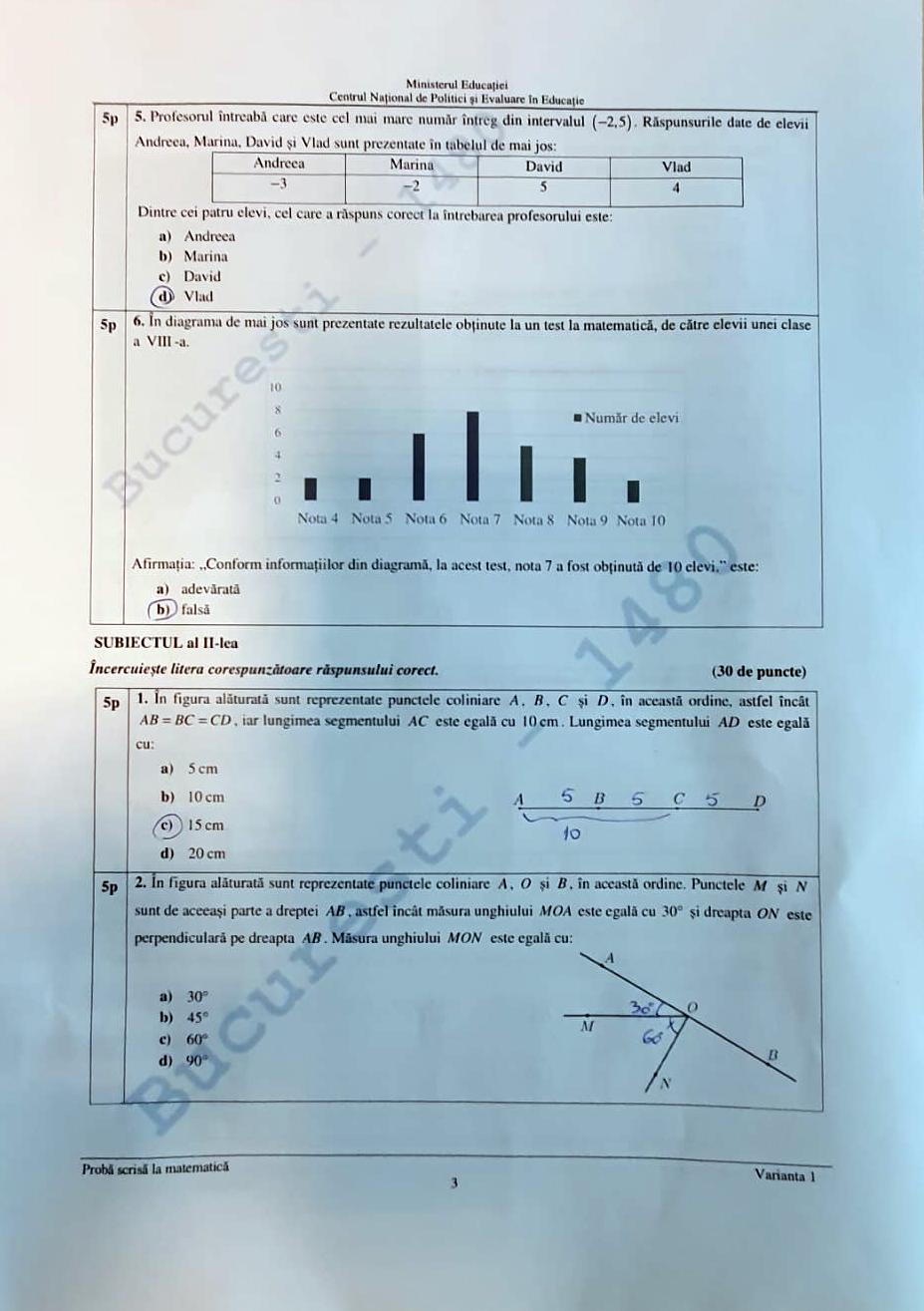 Rezolvarea subiectelor la Matematică de la Evaluarea Națională 2023, clasa a VIII-a 841692