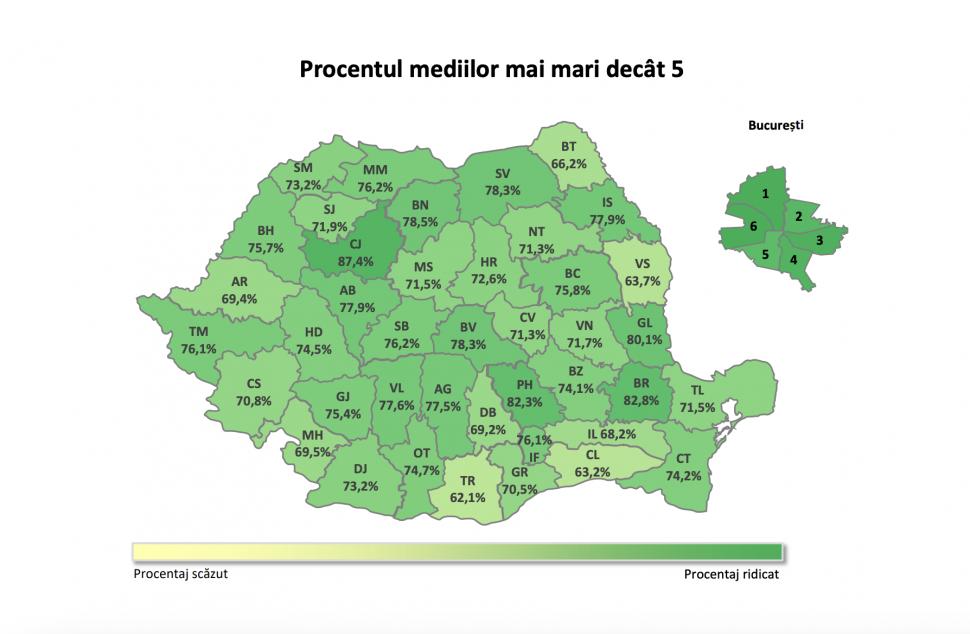 Rezultate Evaluare Națională 2023 | Harta judeţelor cu cele mai slabe rezultate. 23,8% dintre elevi au obținut medii sub 5 843142