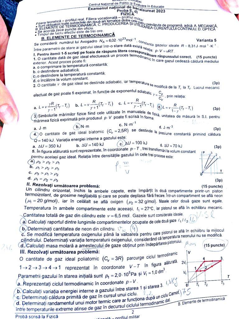 Subiectele la Fizică pentru Bacalaureat 2023 au fost publicate 843189