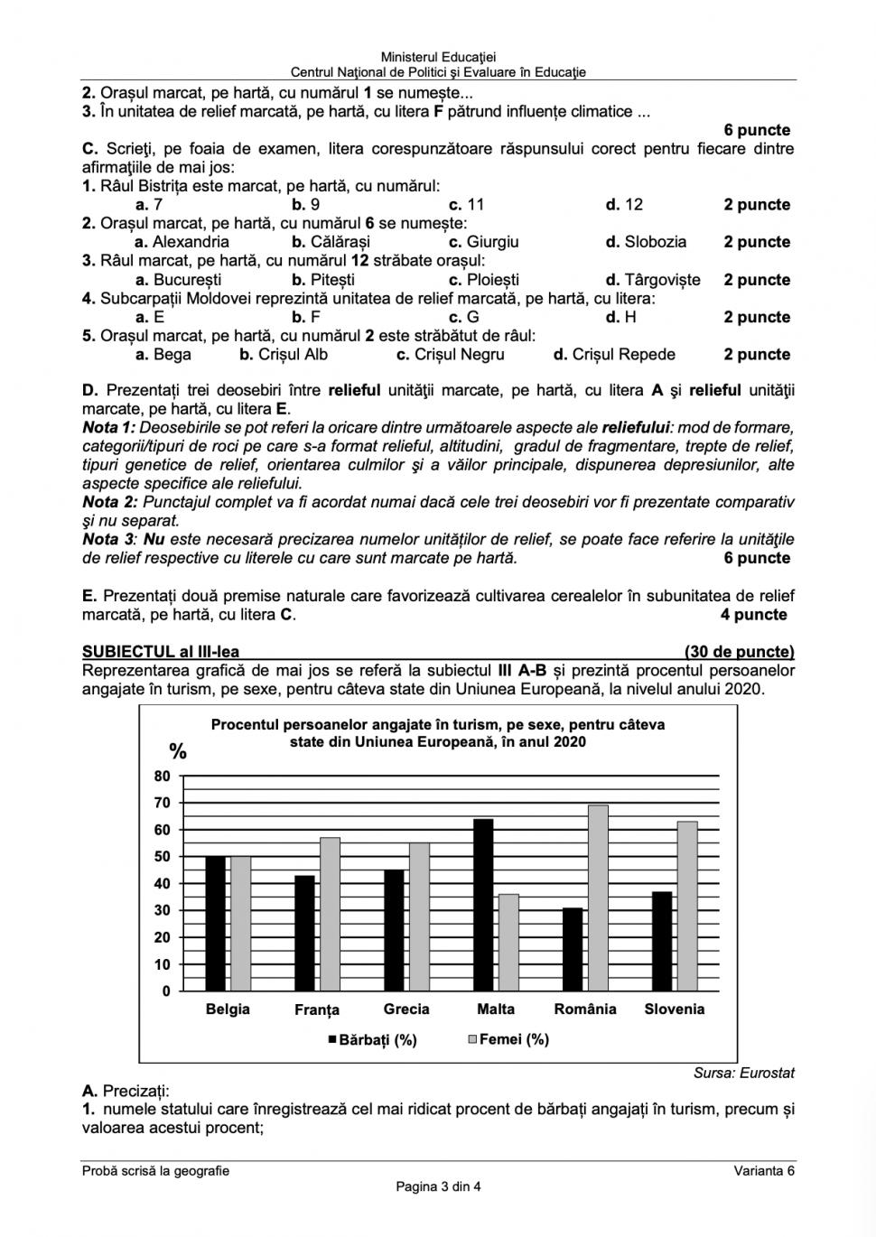 Subiectele la Geografie pentru Bacalaureat 2023 au fost publicate 843247