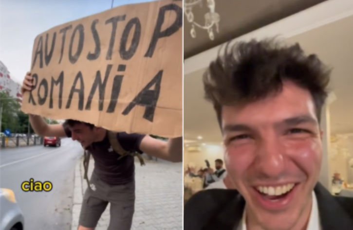 Un italian a făcut autostopul în România şi a ajuns din întâmplare la o nuntă. Clipul a devenit viral