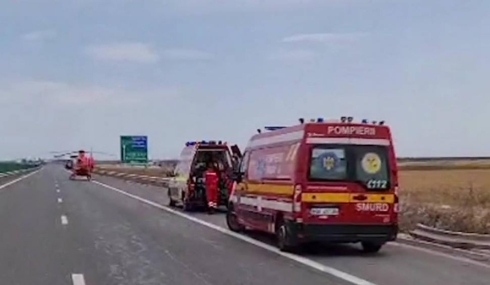 Grav accident rutier pe autostrada A4. Un elicopter SMURD a intervenit la fața locului 844167