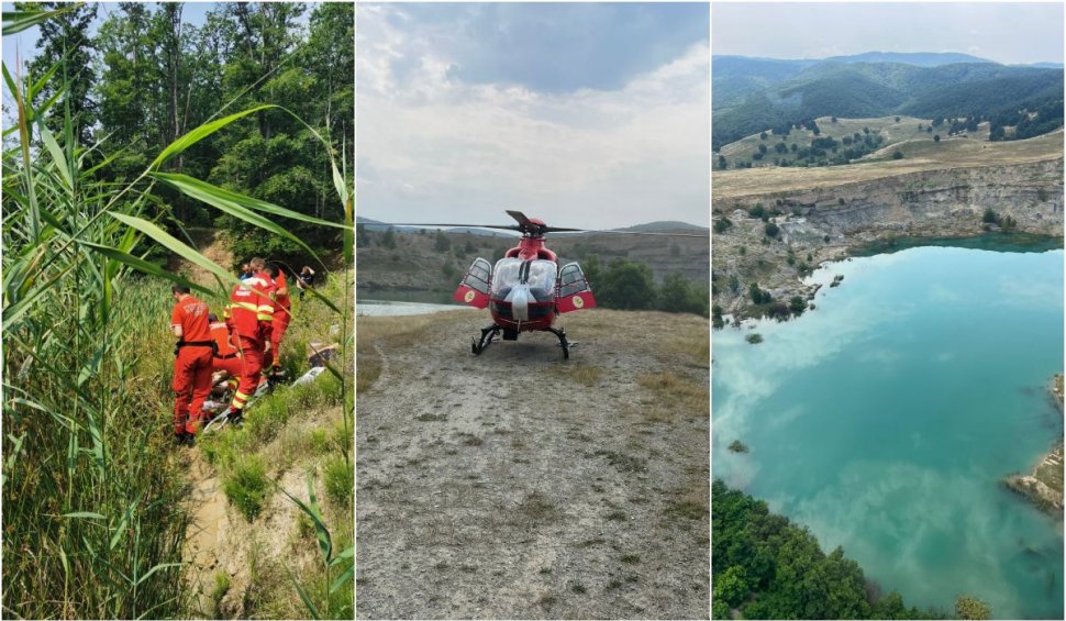 Operațiune contracronometru | Bărbat înecat în lacul Laguna Albastră, salvat cu ajutorul elicopterului SMURD de la Jibou
