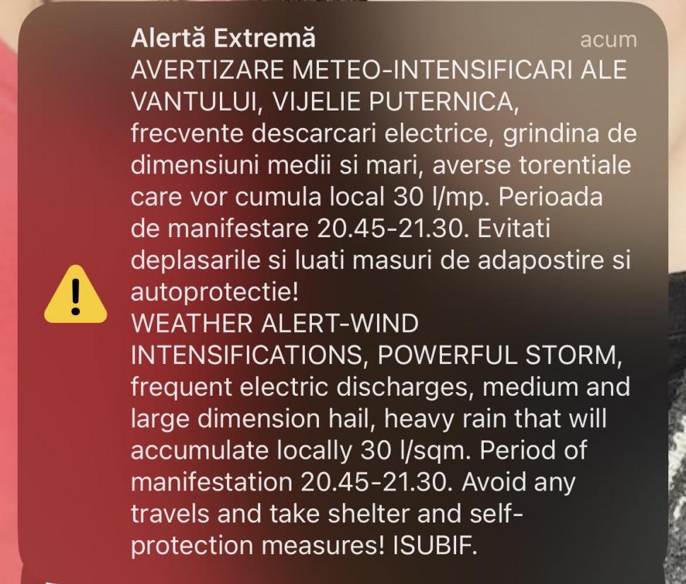 Atenționări meteo imediate: Cod roșu și portocaliu de ploi și vijelii. Lista localităților afectate 844637