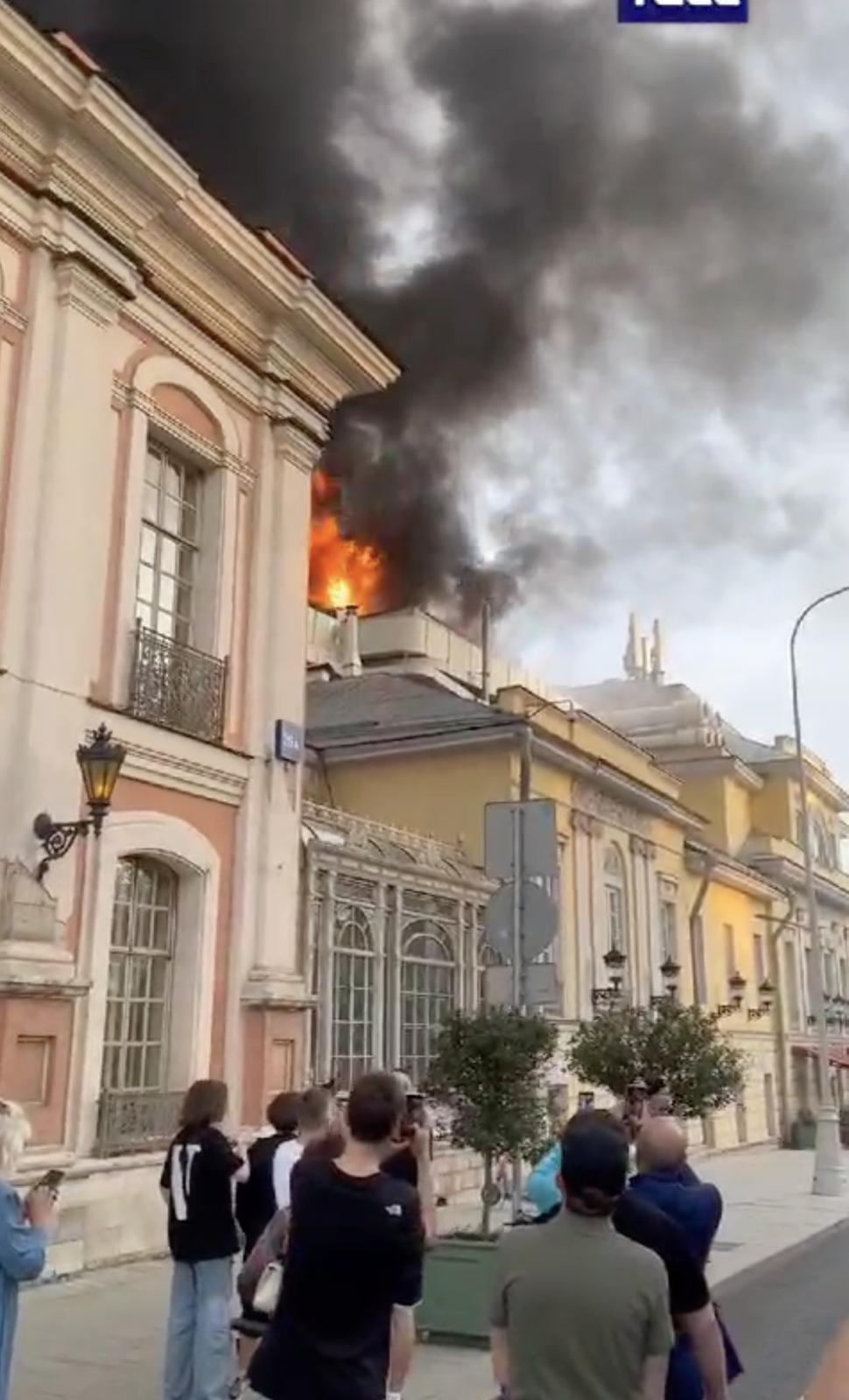 Incendiu puternic la Moscova. Celebra cafenea "Pușkin" a fost evacuată 845091