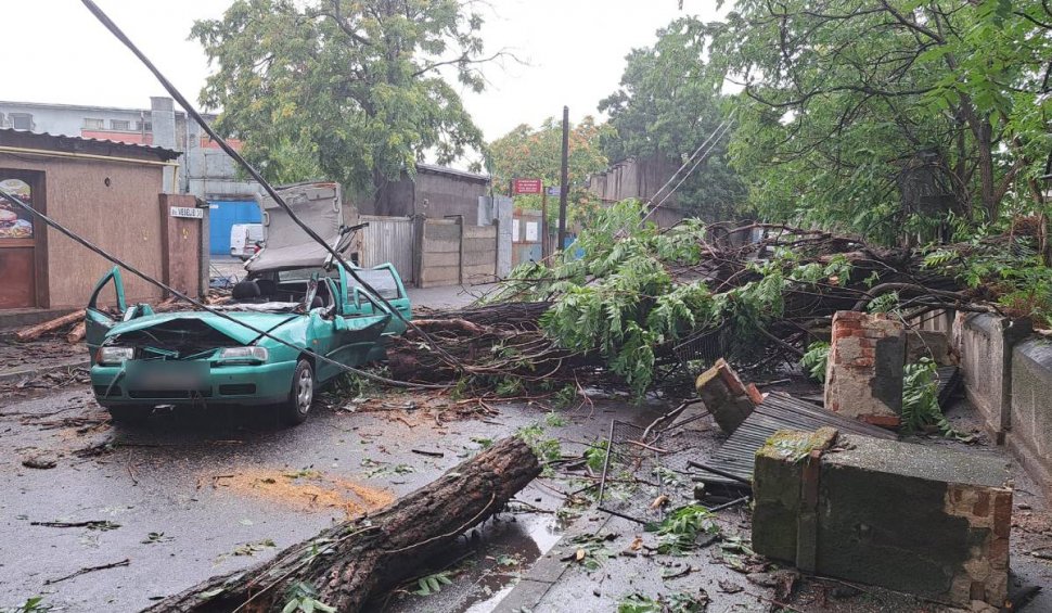 Un bărbat a ajuns la spital după ce un copac s-a prăbușit peste mașina în care se afla, în București. Piedone: ”Am făcut apel! Nu putem aștepta o tragedie pentru a lua măsuri"