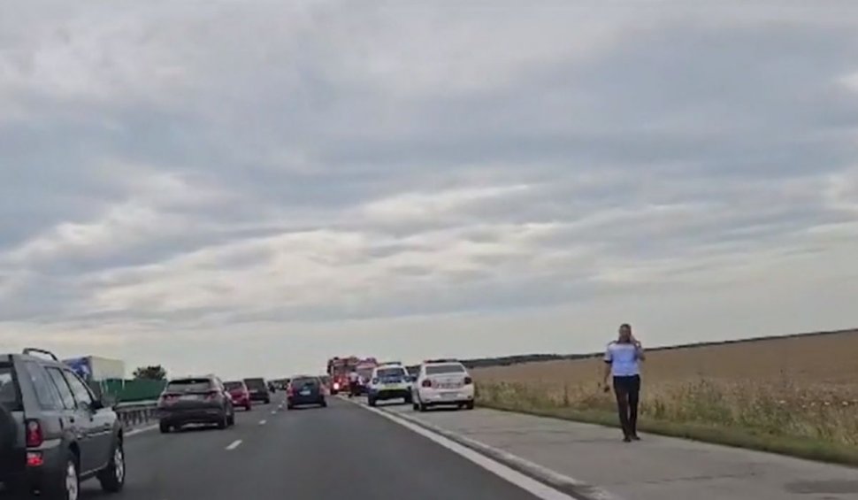 Accident pe Autostrada Soarelui, în drum spre mare. 15 persoane au fost afectate