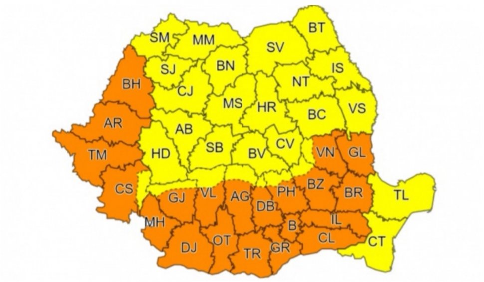 Cod portocaliu și Cod galben de caniculă în România! Avertizări meteo ANM emise pentru toată țara