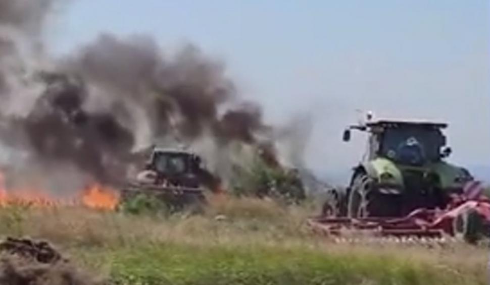 Incendiu de vegetaţie la un pas de Bucureşti. Traficul este deviat prin localitatea Măgurele 847228