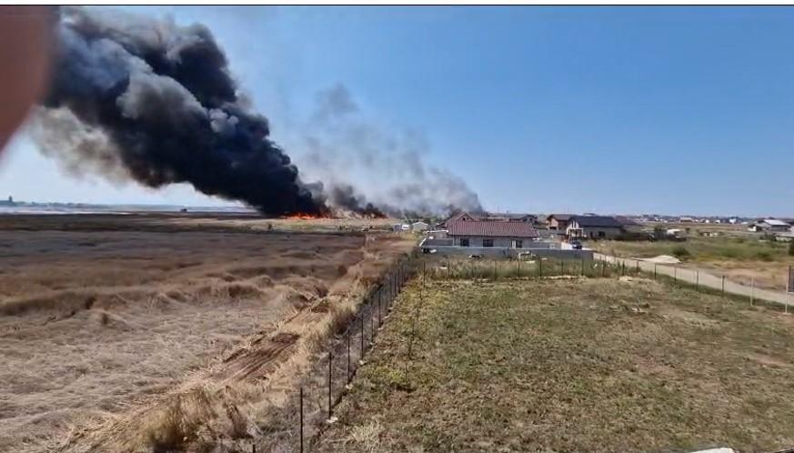 Incendiu de vegetaţie la un pas de Bucureşti. Traficul este deviat prin localitatea Măgurele 847232