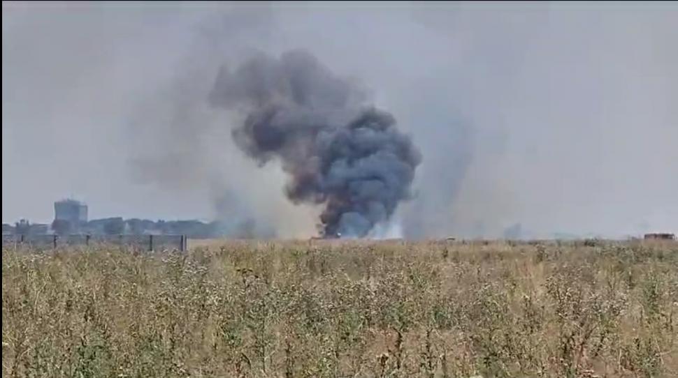 Incendiu masiv în apropiere de Bucureşti: Ard 10 hectare de vegetaţie. A fost emis mesaj Ro-Alert 847206