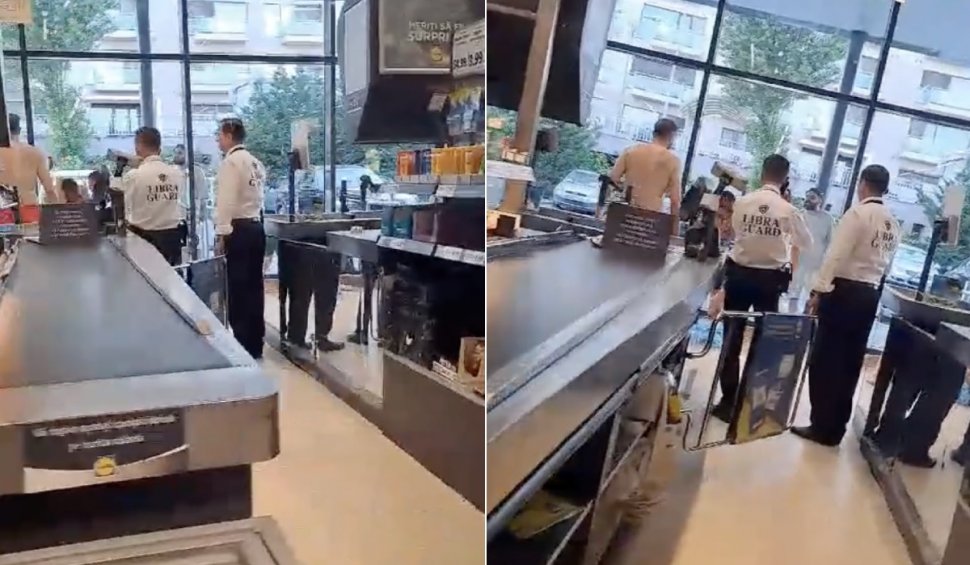 Bătaie într-un supermarket din București, în timp ce paznicii doar privesc: "Un tată și fiul lui au fost bătuți pentru că le-au reproșat celor patru că se bagă în față"