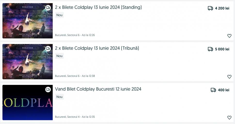 Biletele de la Coldplay, vândute deja pe "piața neagră". Diferența de preț este uriașă 848581