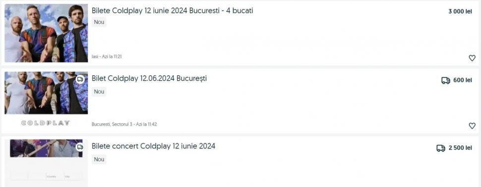 Biletele de la Coldplay, vândute deja pe "piața neagră". Diferența de preț este uriașă 848582